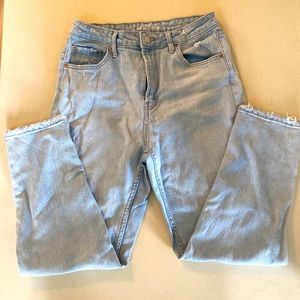 Distressed mom jeans